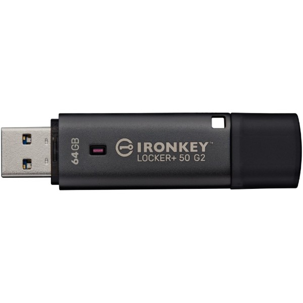 Фото - Флеш USB Kingston 64GB USB 3.2 Type-A Gen1 IronKey Locker+ 50 G2 (IKLP50G2/64GB)